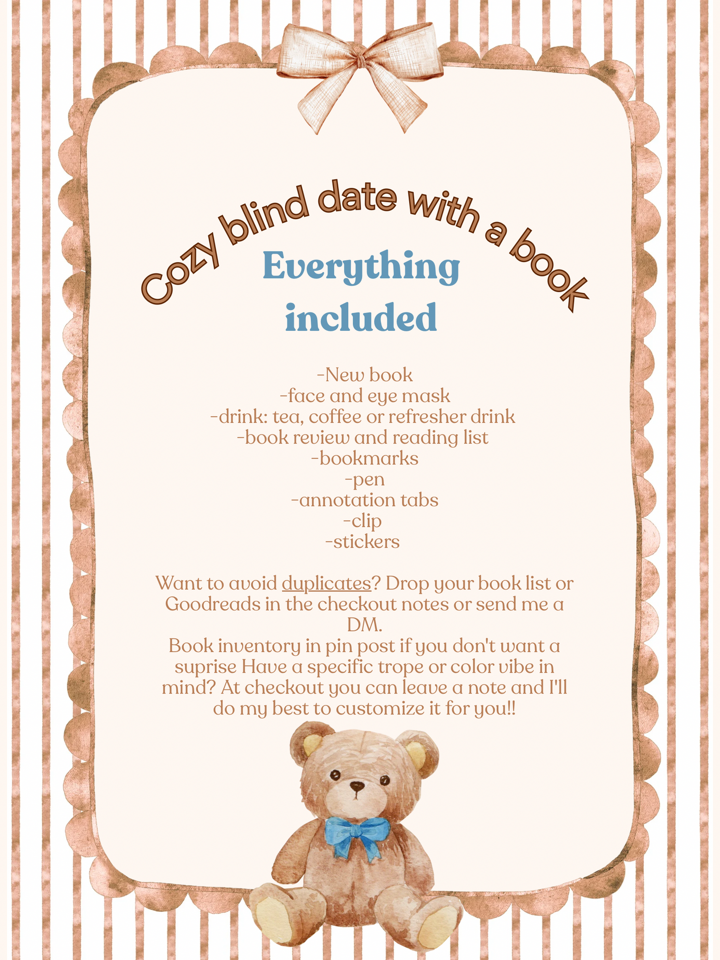 Cozy blind date with a book 🧸